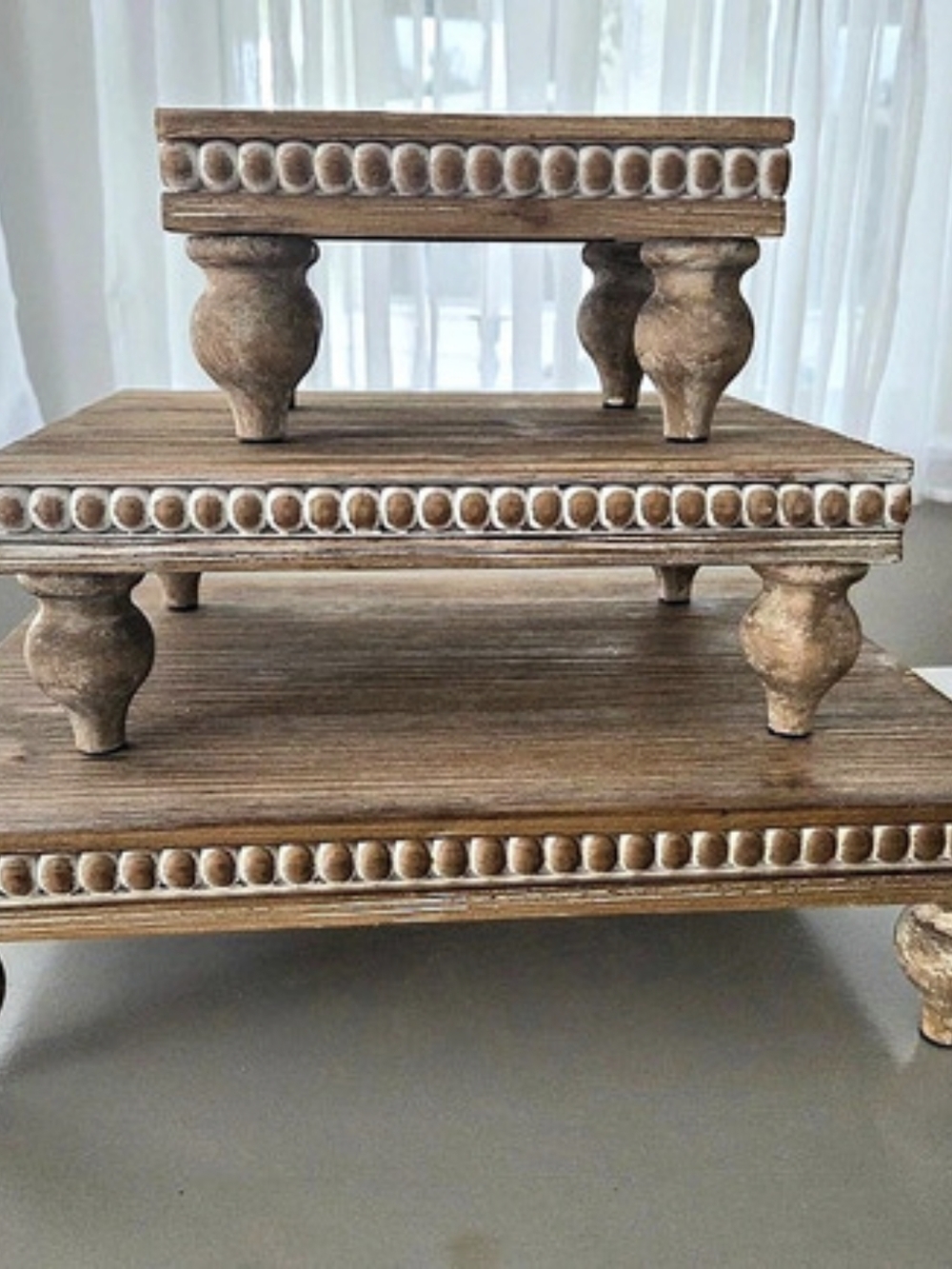 Tiered Wood Display Stand in Brown